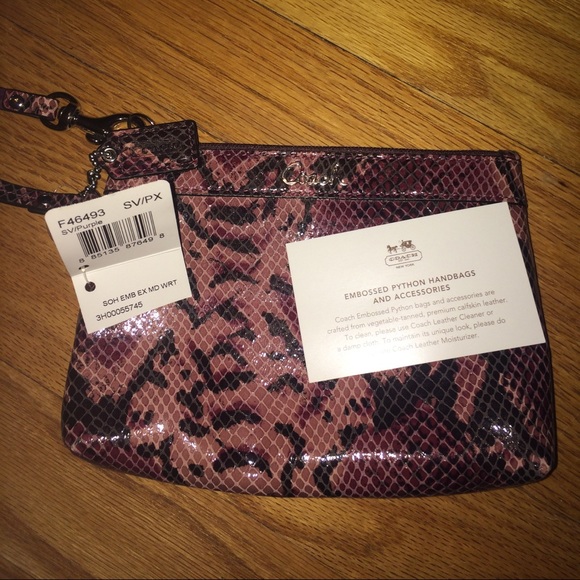 Coach embossed python wristlet - Picture 2 of 4