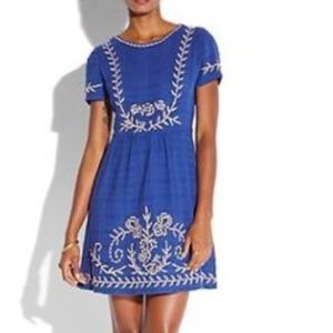 Embroidered Boho Blue Lucky brand dress