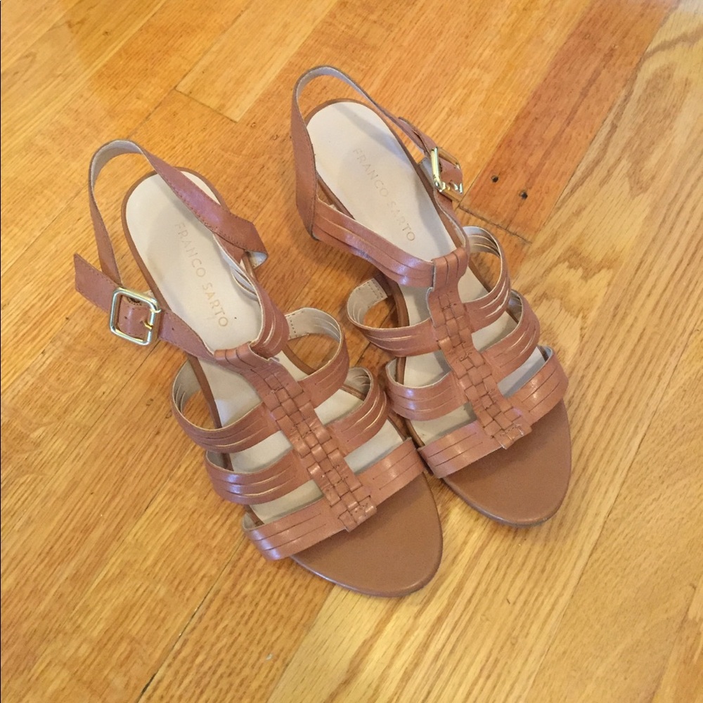 Franco Sarto tan wedge sandals