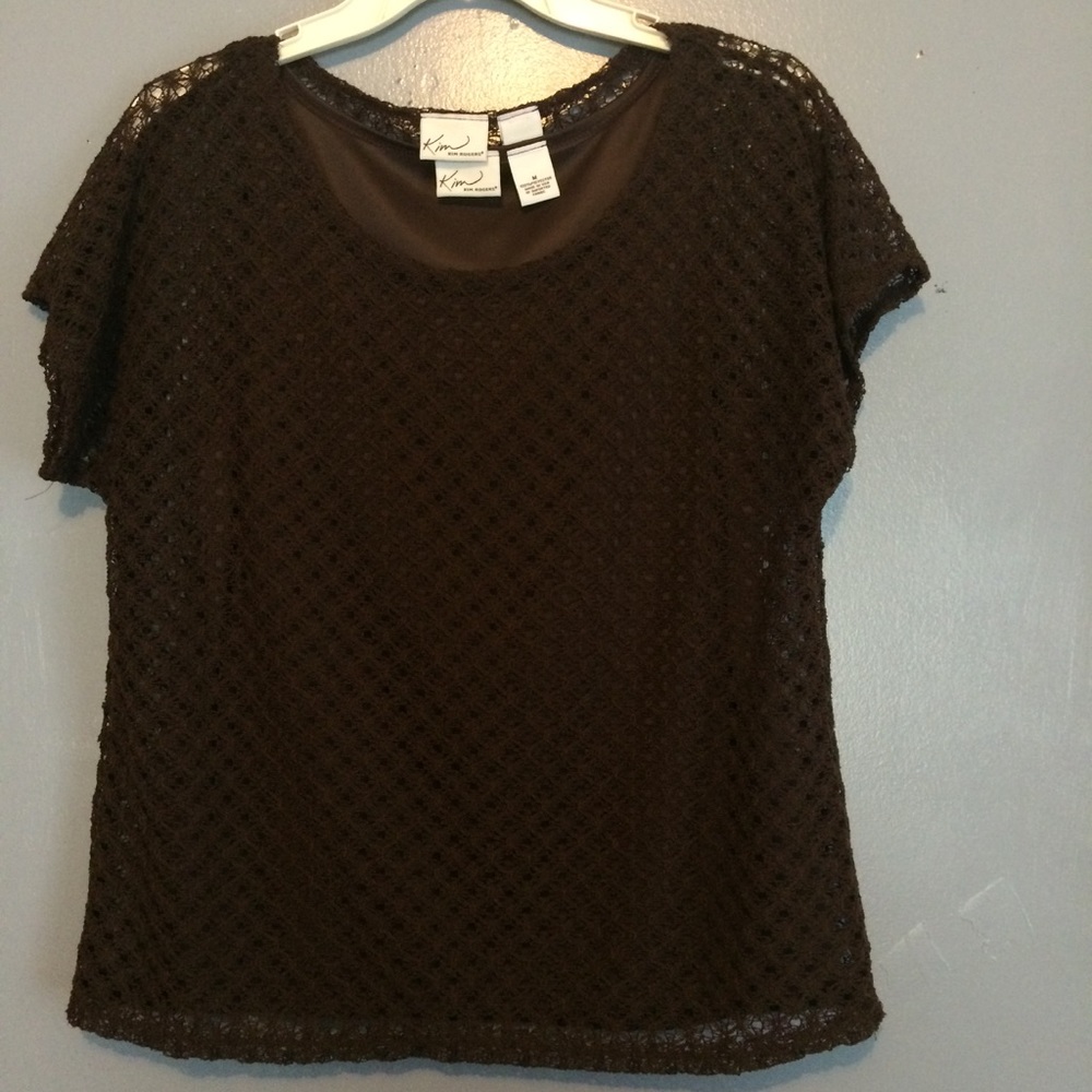 🔥SALE!!!🔥KIM ROGERS Brown Textured Top