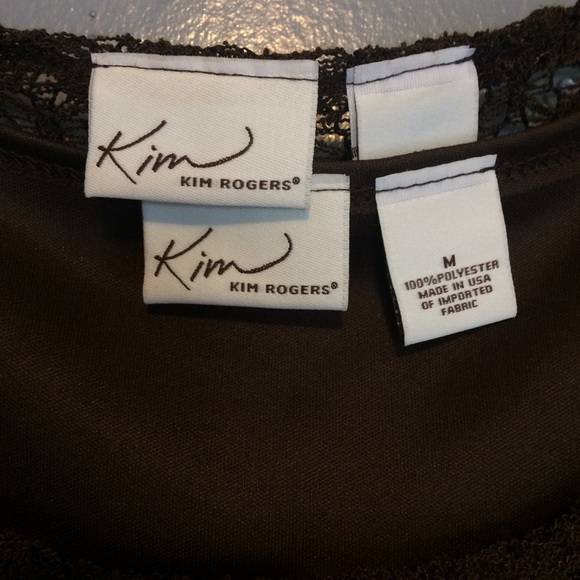🔥SALE!!!🔥KIM ROGERS Brown Textured Top - Picture 5 of 7