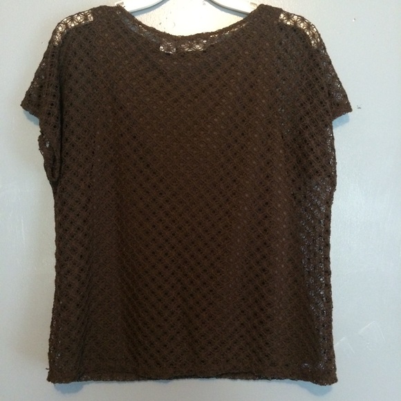 🔥SALE!!!🔥KIM ROGERS Brown Textured Top - Picture 6 of 7
