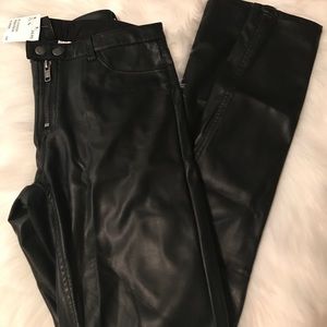 Faux leather pants.