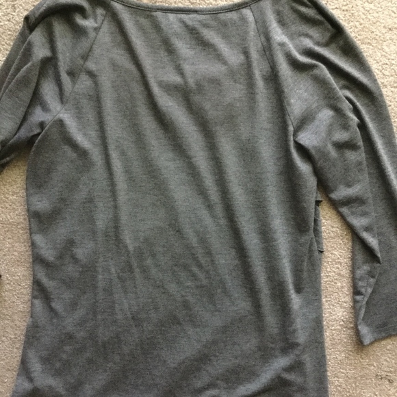 Small AB Studio Gray Ruffle Top! - Picture 4 of 5