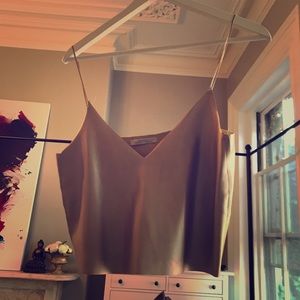 Metallic pleather crop top