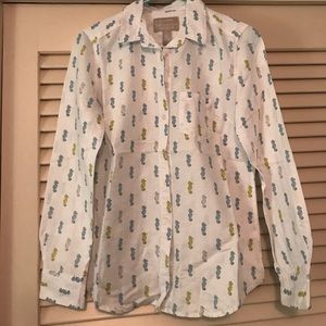 Banana Republic seahorse print button down