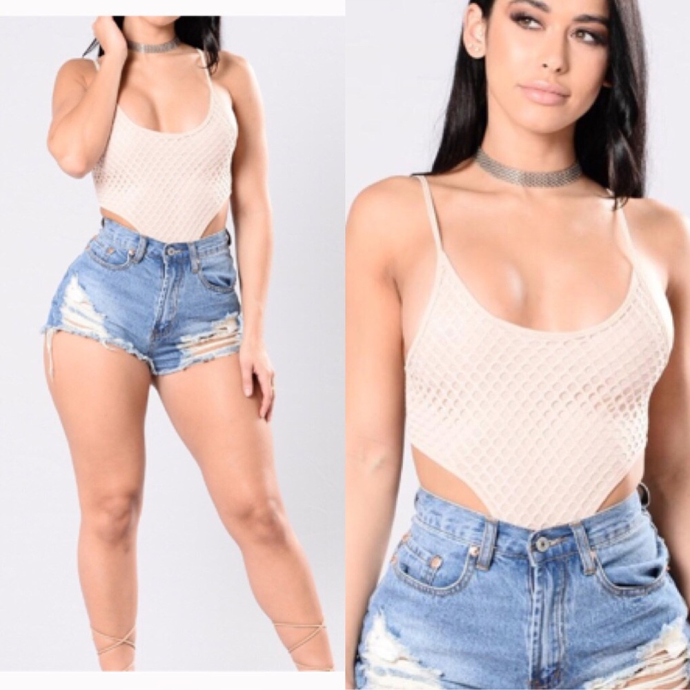 NWT Fashion Nova Bodysuit Lioness Tan Nude Medium