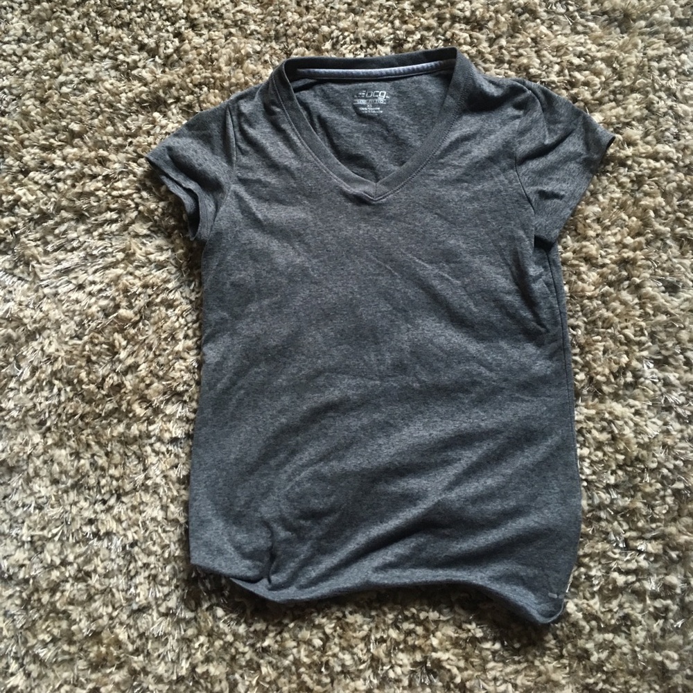 Grey V-Neck Athletic T-Shirt