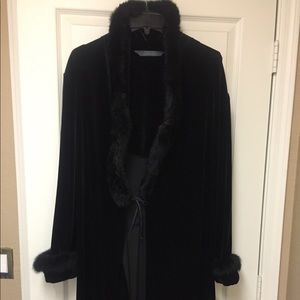 Elegant black velvet robe.