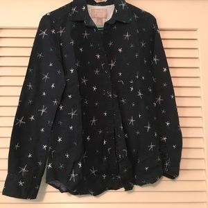 Banana Republic starfish print button down shirt