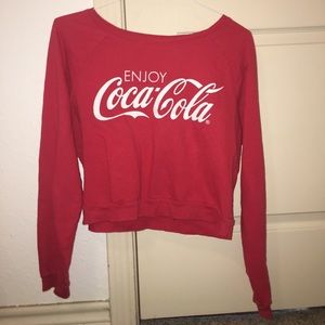 red coca-cola cropped sweater