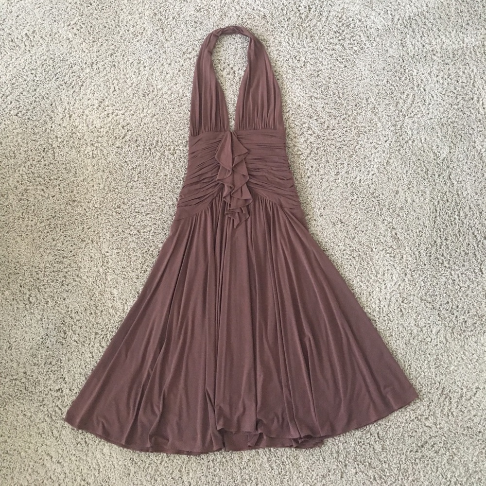 BCBG brown halter dress