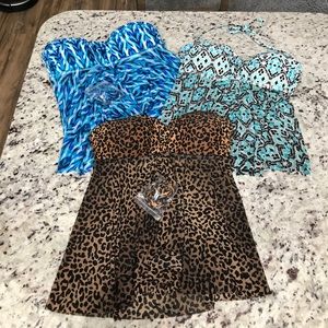 NWOT 3 Merona swimsuit tops with removable straps