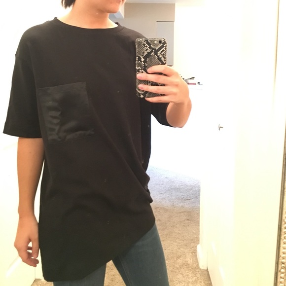 Rag + Bone Drape Tee with silk pocket - Picture 2 of 4