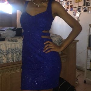 Blue Sexy Short Dress