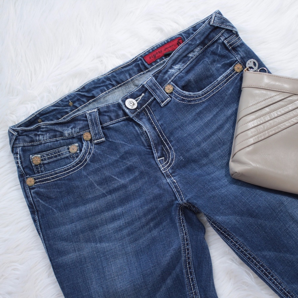 Vigoss Jeans Flap Pocket Straight Dark Whiskered