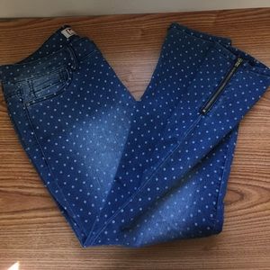 Polka dot crop jeans