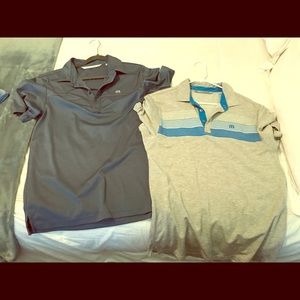 2 travis mathews medium polos.