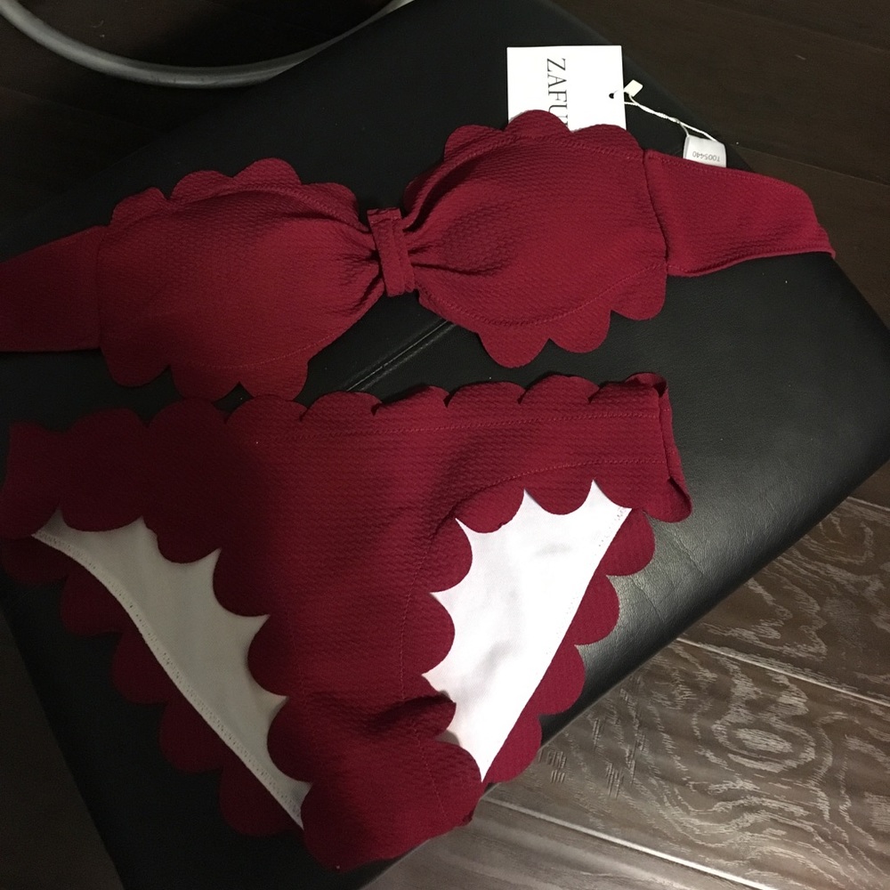 Burgundy swimsuit
