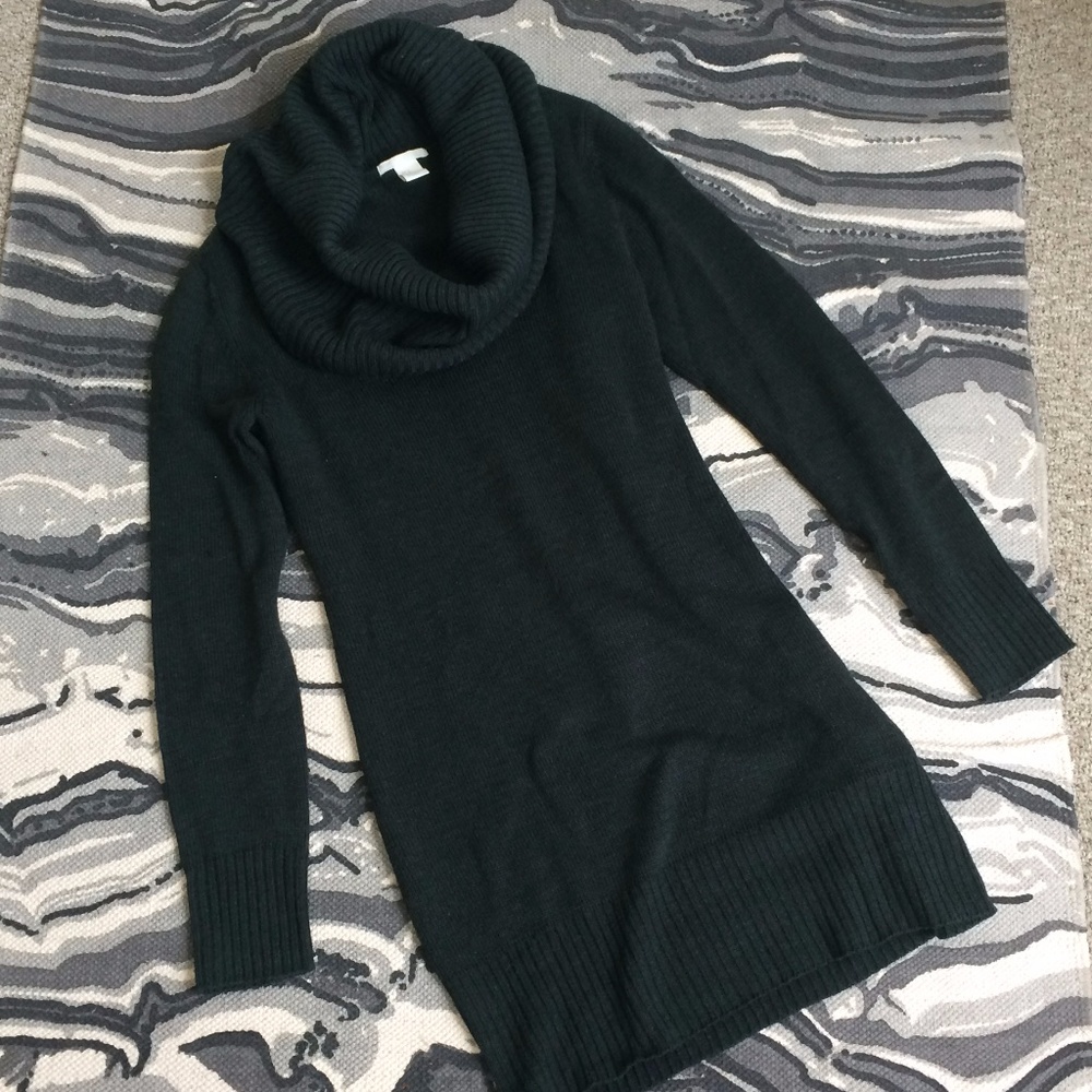 H&M Green Cowl-neck Sweater Dress M