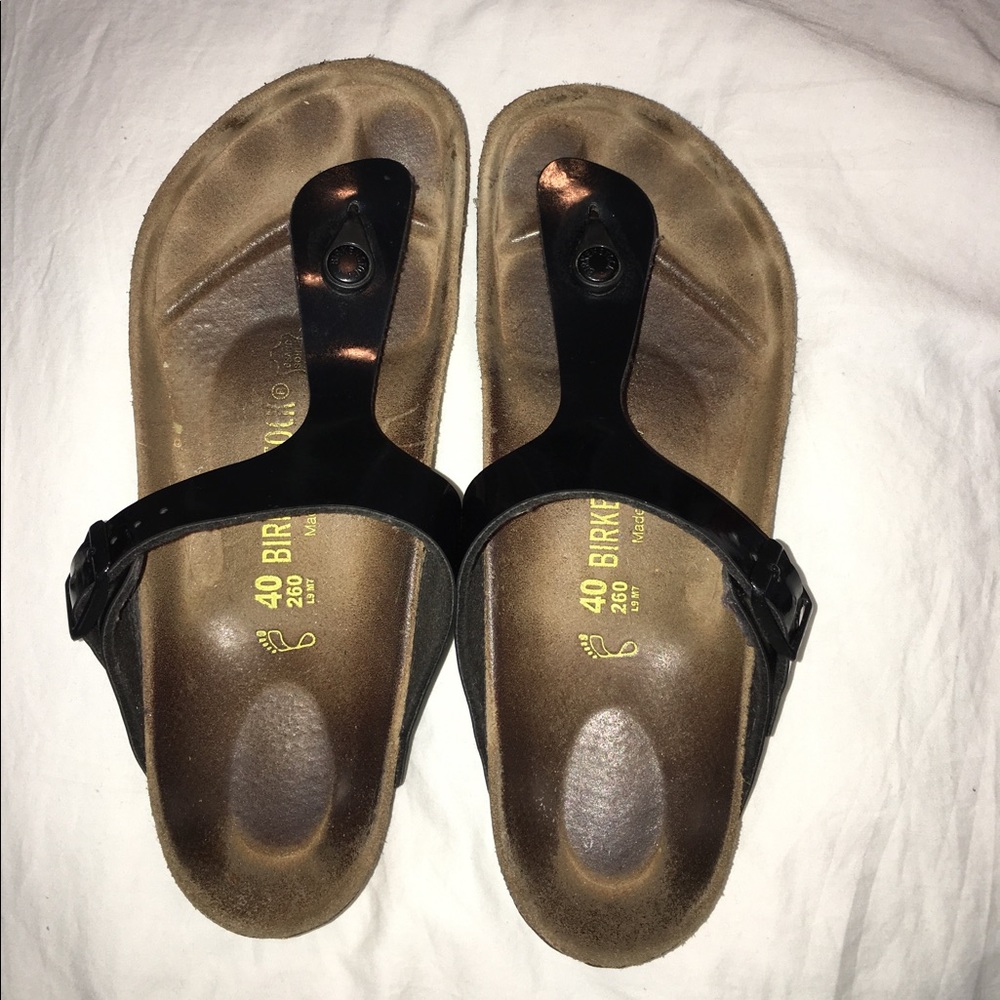 Patent black Birkenstock gizeh size 40