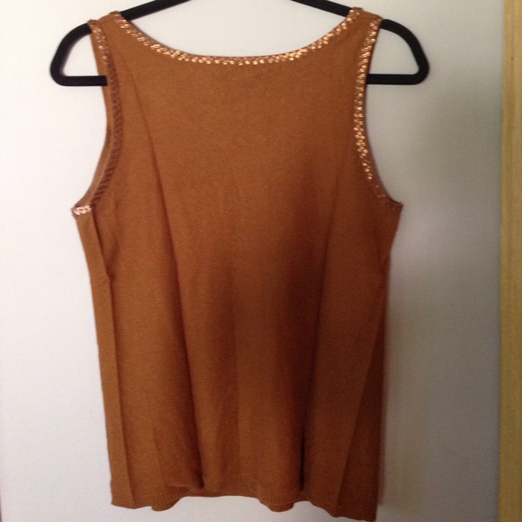 DKNY Bronze Silk Cashmere Shell - Picture 2 of 2