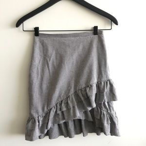 H&M high-waist striped ruffle skirt