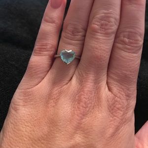 Aquamarine ring heart shape.
