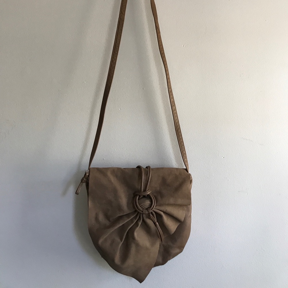 Sand Color Crossbody Leather Bag