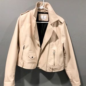 Pale Pink Faux Leather biker jacket - never worn!