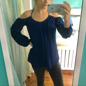Off the shoulder navy top
