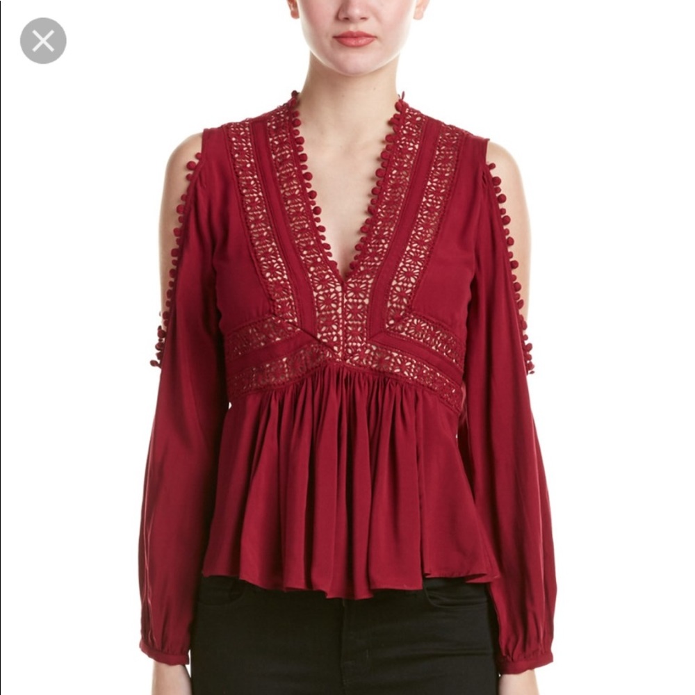 NWT Blush Noir Cold Shoulder Peplum Top