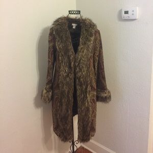 Chico's Fur Trimmed Coat