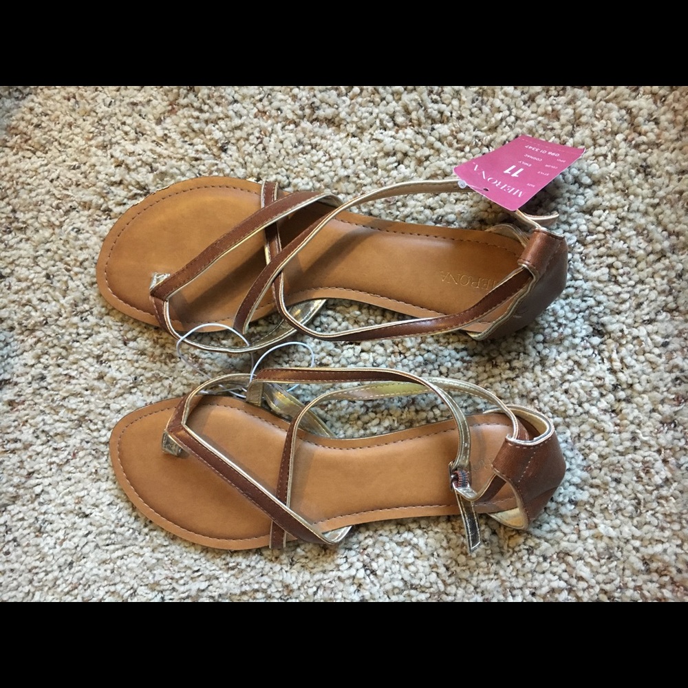 Brown and Gold Sandals