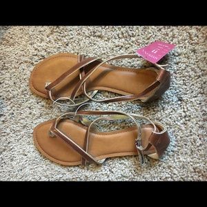 Brown and Gold Sandals