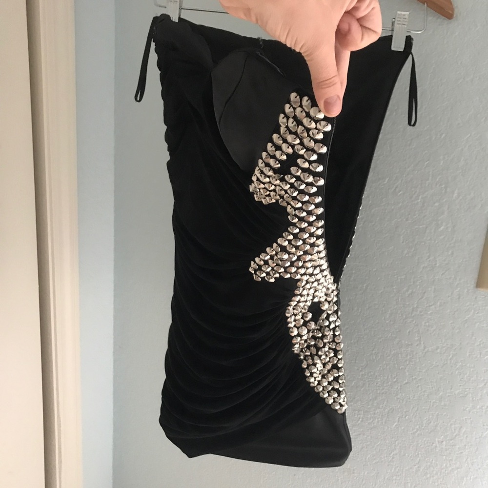 Black mini spike dress