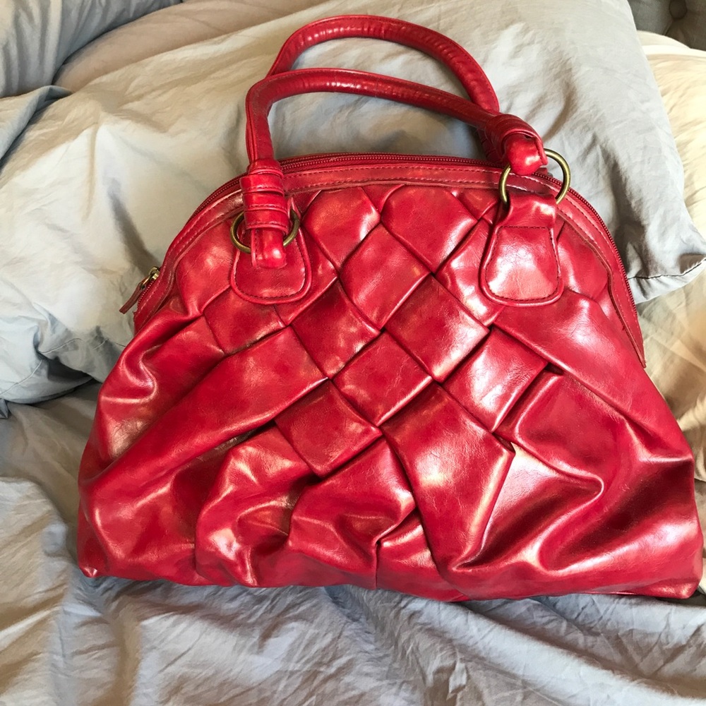 Nine West Stunning woven Wine Red Purse