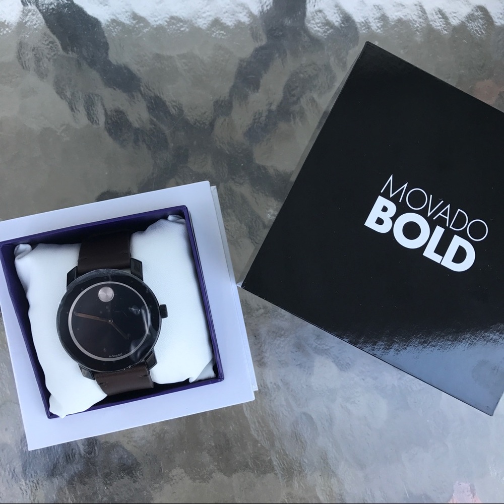NEW AUTHENTIC Black Movado Bold Watch- unisex