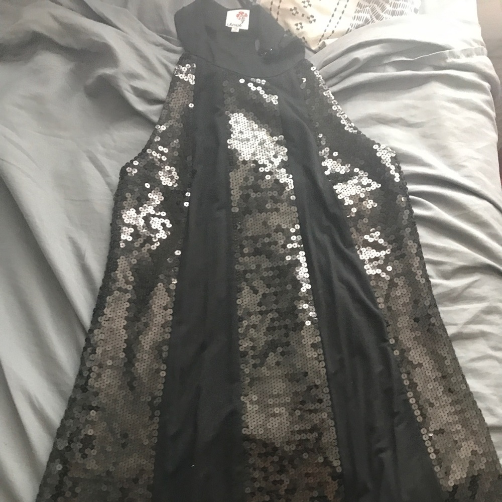 Black sequin top/ mini dress