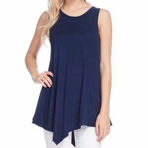 Navy Blue Sharkbite Tunic Top