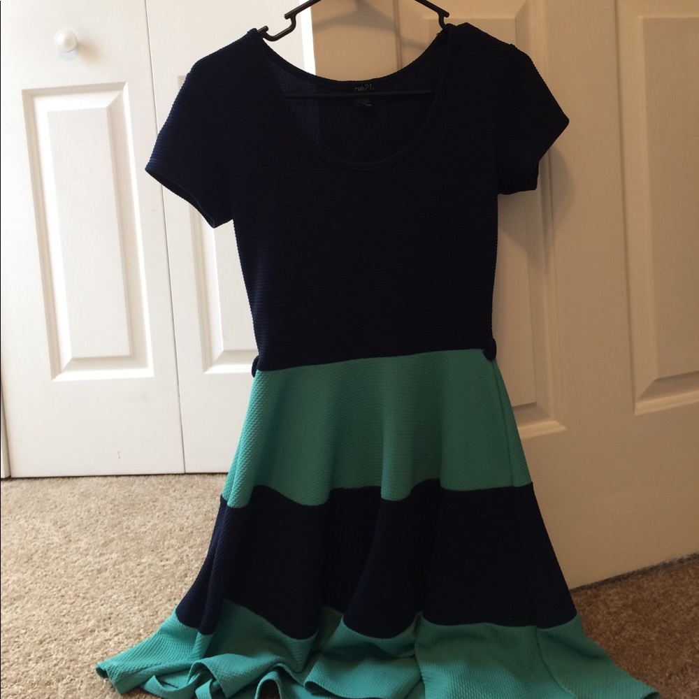 Blue and green dress