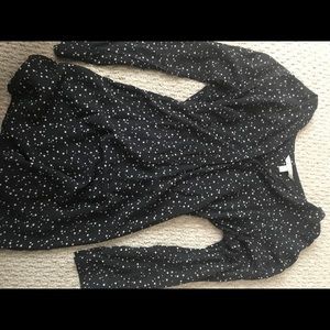 Banana Republic star patterned long sleeve blouse