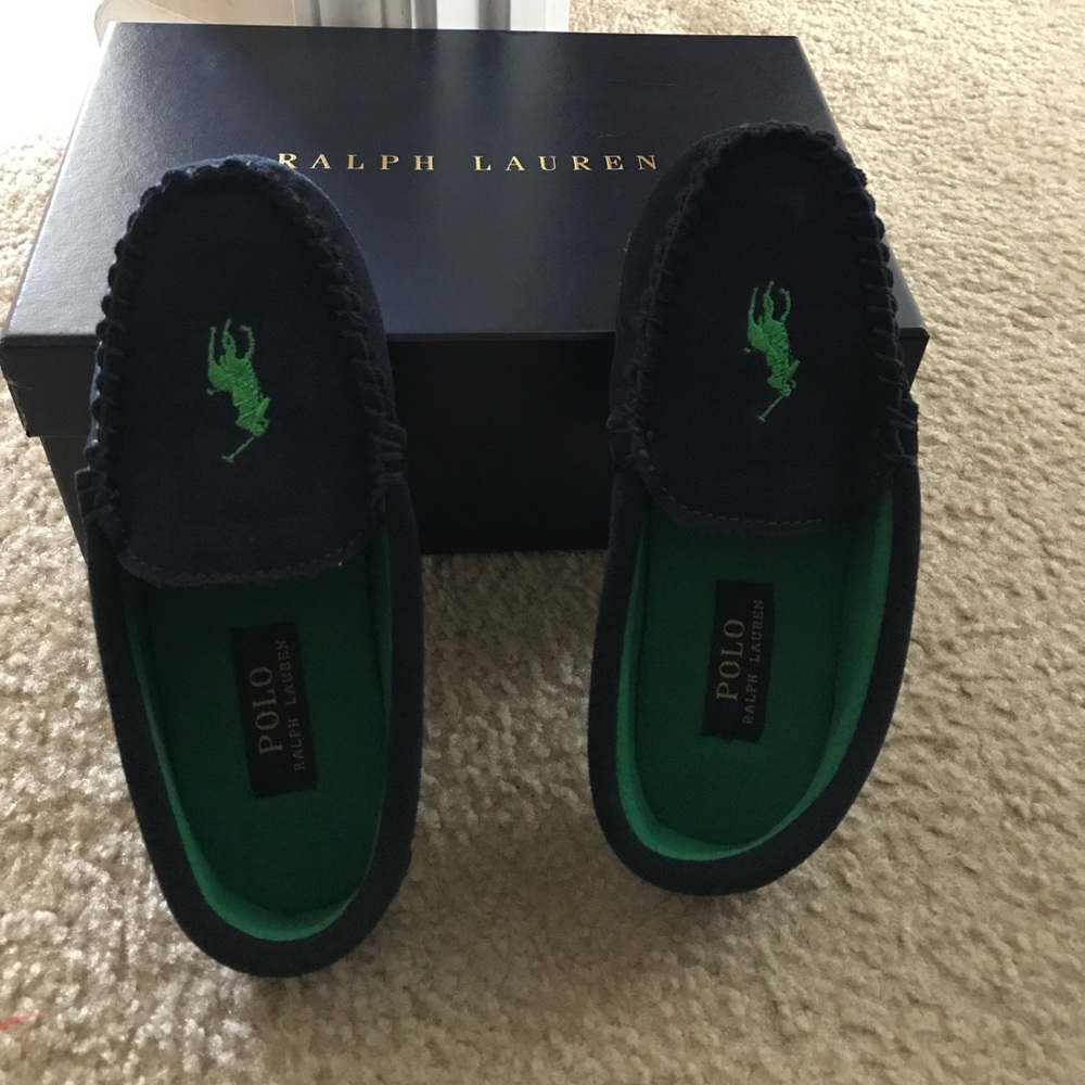 Brand New Ralph Lauren suede moccasin slippers