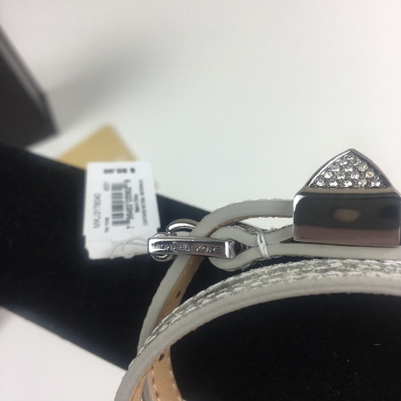 MICHAEL KORS SILVER LEATHER Wrap BRACELET NEW BOX - Picture 4 of 8