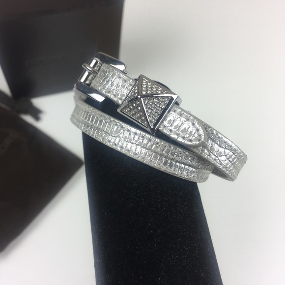 MICHAEL KORS SILVER LEATHER Wrap BRACELET NEW BOX - Picture 3 of 8