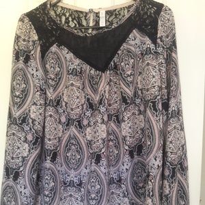 Purple Paisley Boho Blouse