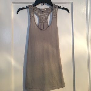Basic Gray Lace Top Tank