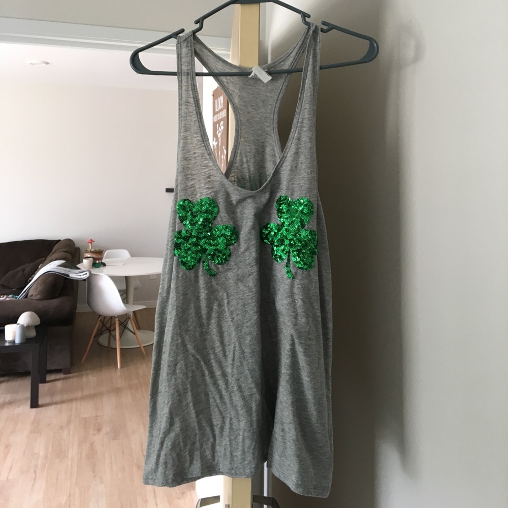 VS PINK Saint Patrick's Day Shamrock Tank Top
