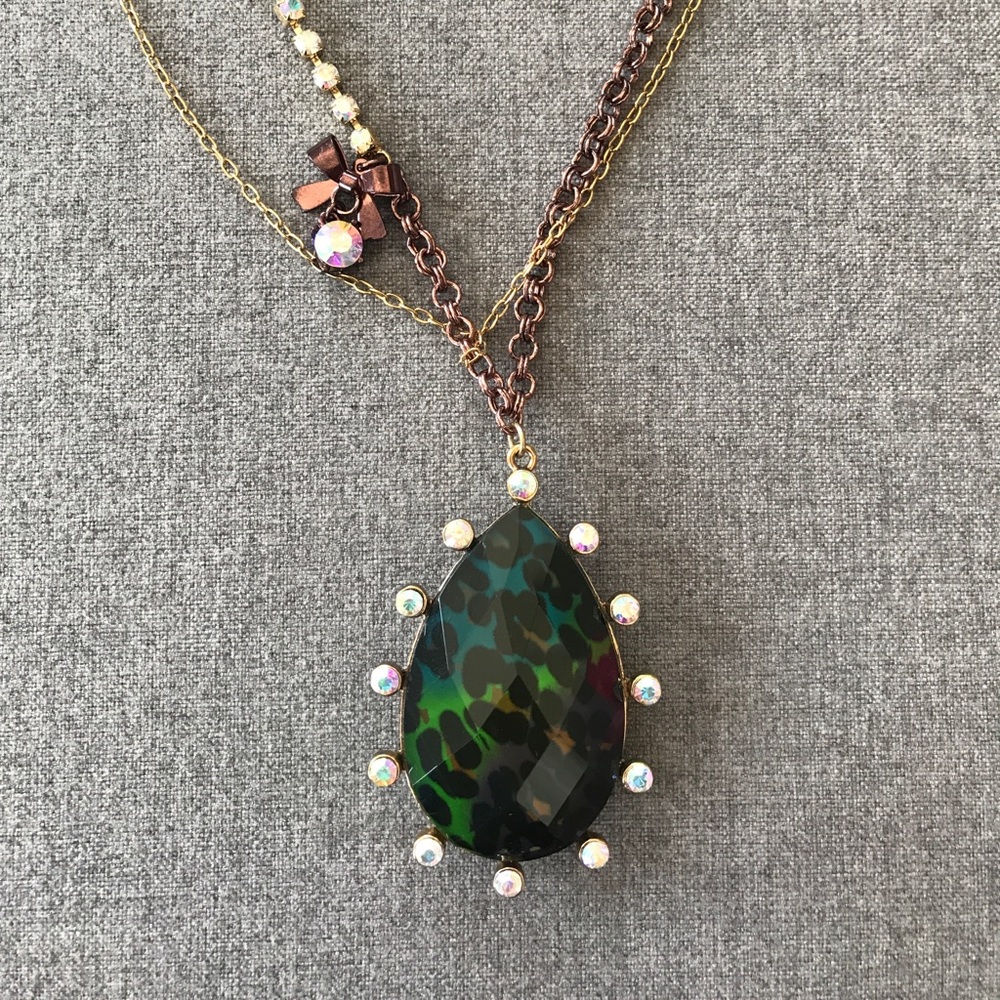 Betsey Johnson Leopard Print Pendant Necklace