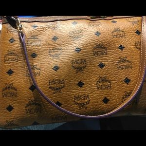 Cognac & purple MCM Pouch